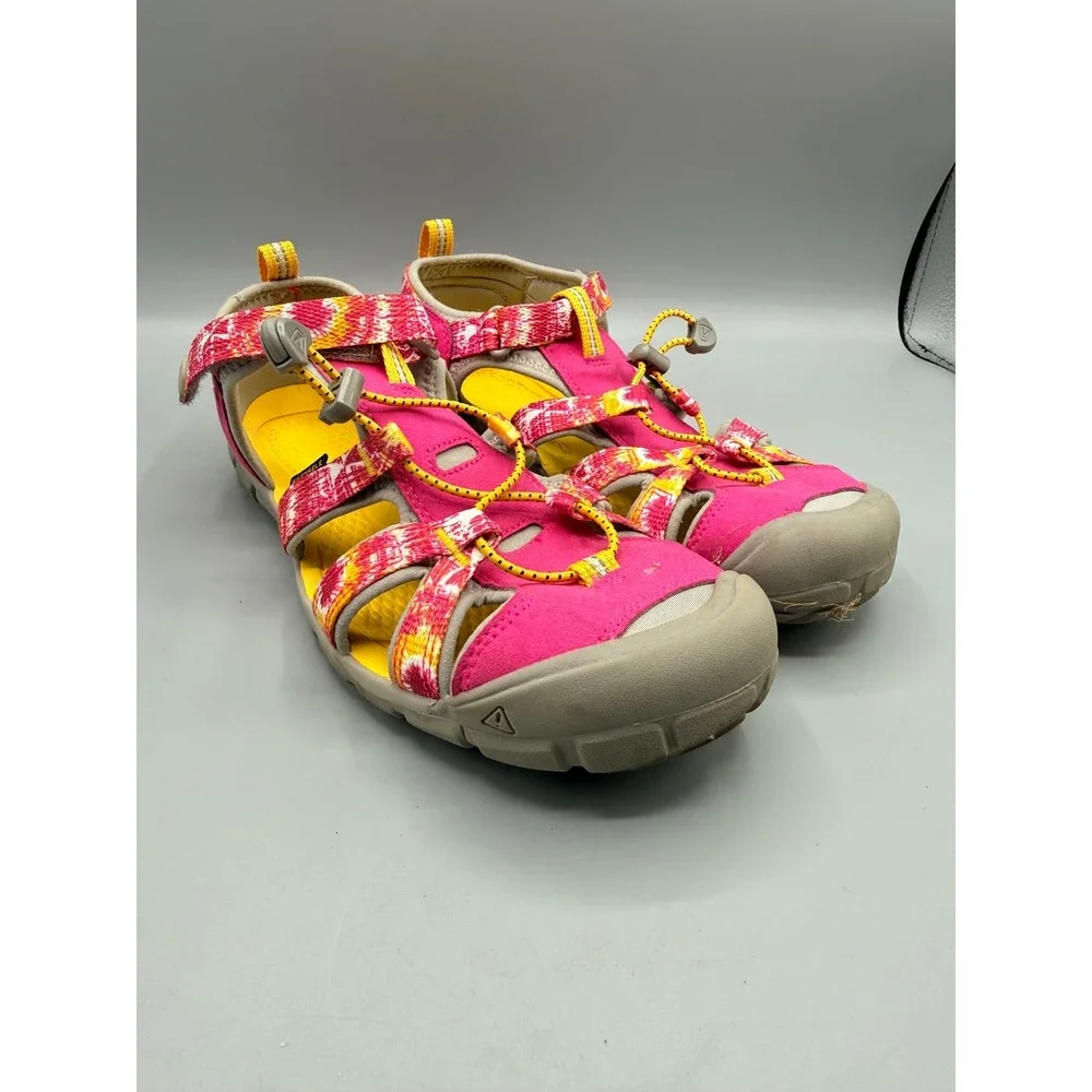 Keen‎ Kids Seacamp II CNX Pink Yellow Tie Dye Waterproof Sandals Size 7 Big Kid